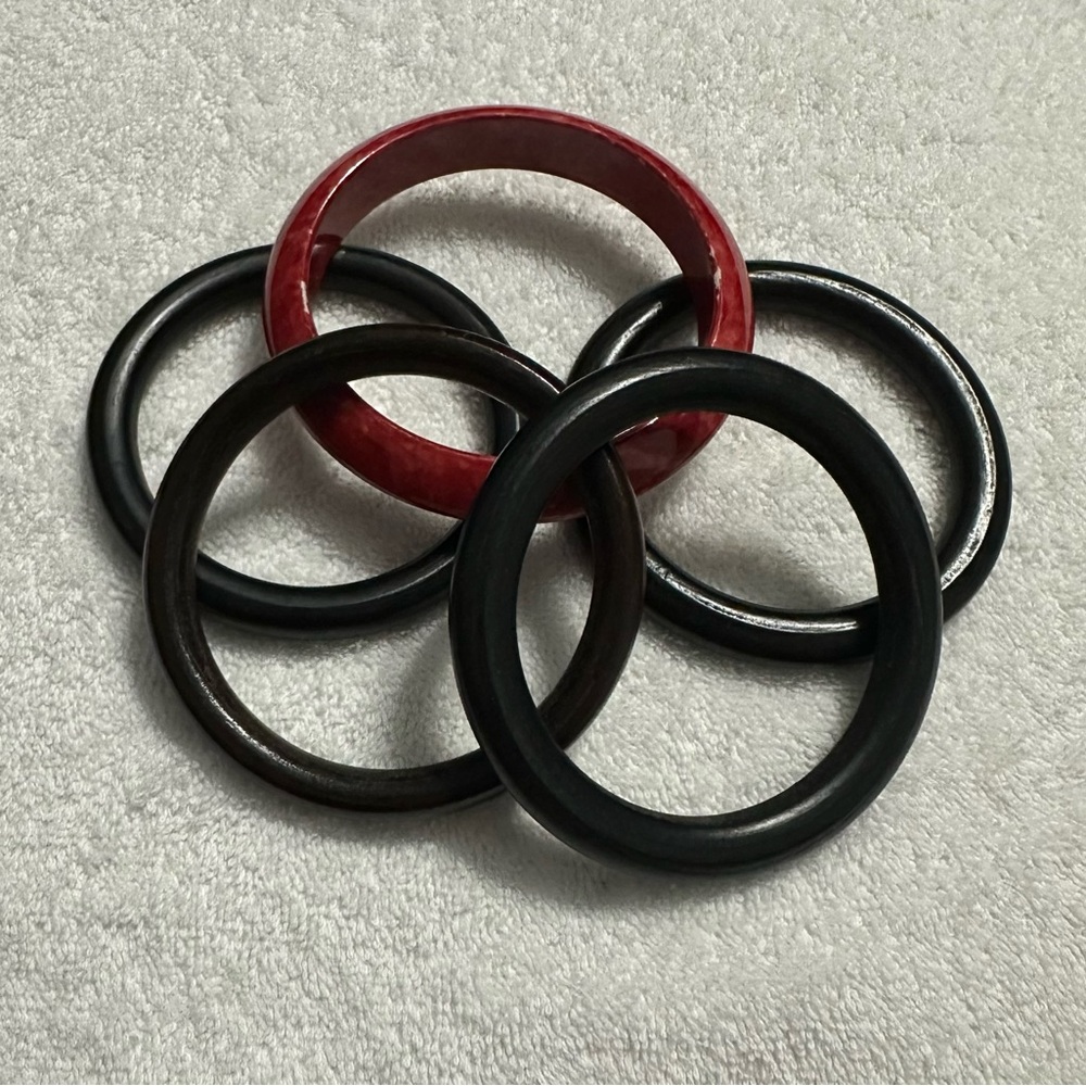 Set of Five Bangles Red and Black ❤️🖤 Best Offer Accepted!